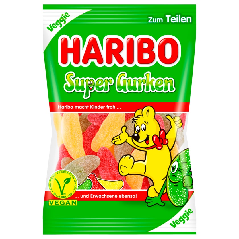 Haribo Fruchtgummi Super Gurken vegan 200g